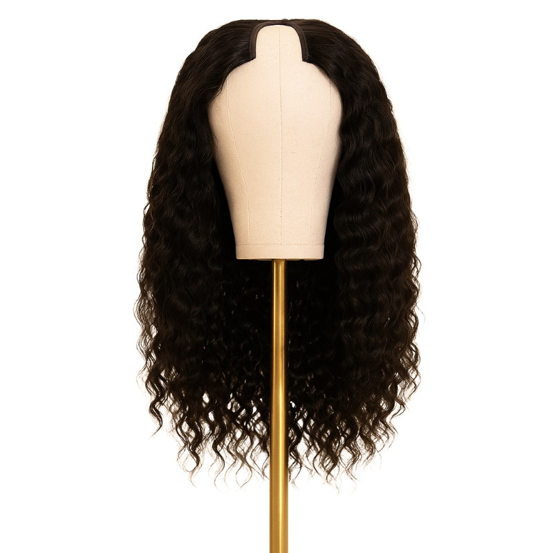U-part wig Raw Hair Cambodian Wavy Curl